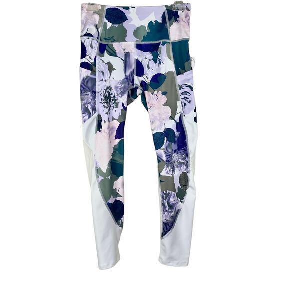Apana Floral High Waist Yoga 7/8 Leggings Small NWT - Picture 1 of 16